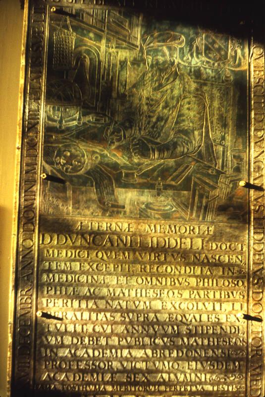 Duncan Liddel Plaque St Nicholas Kirk
