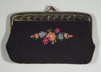 Black Purse with Embroidered Flowers
