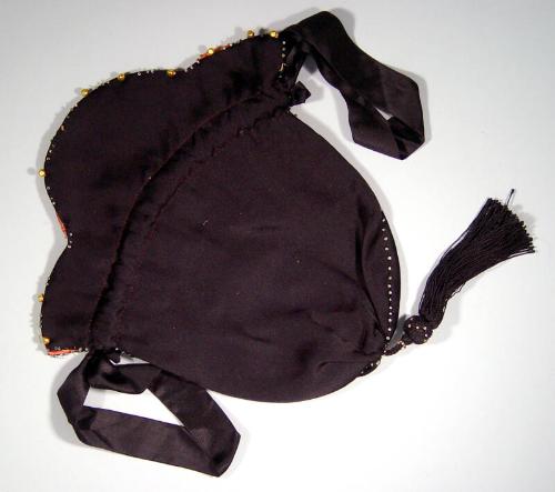 Black Satin Victorian Drawstring