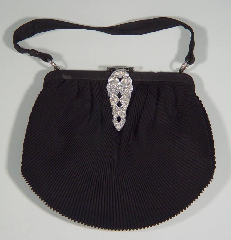 Black Pleated Evening Purse