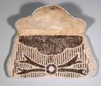 Ladies silver and white beaded evening purse