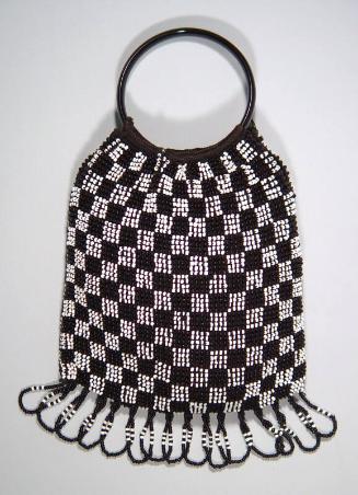 Black and White Check Beadwork Bag