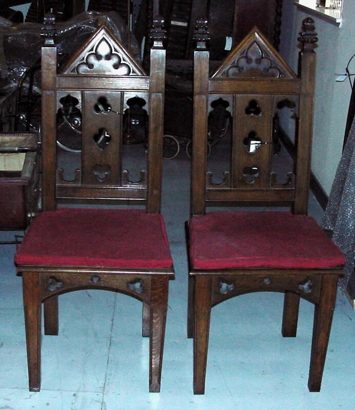 Two Oak Communion Chairs