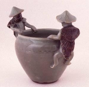 Celadon Bowl with Figures