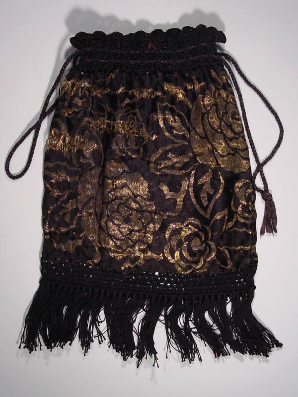 Black and Gold Drawstring Bag