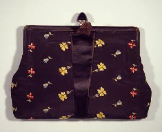 Black Silk Embroidered Clutch Bag