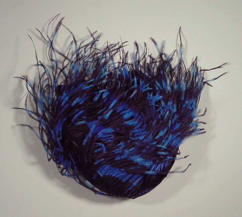 Blue and Black Feather Bag