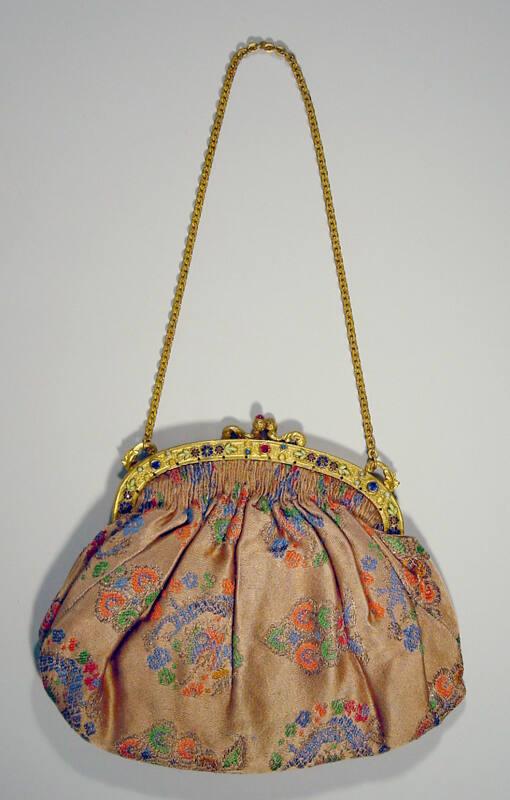 Peach Brocade Evening Bag