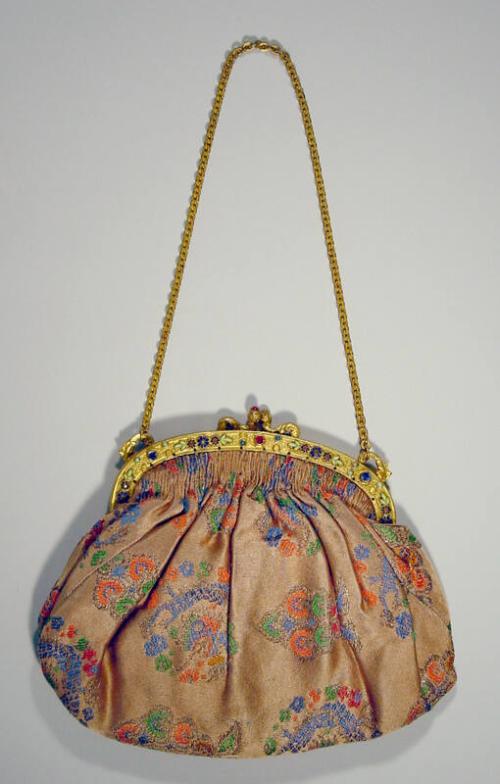 Peach Brocade Evening Bag