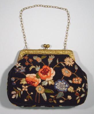 Black Embroidered Evening Bag