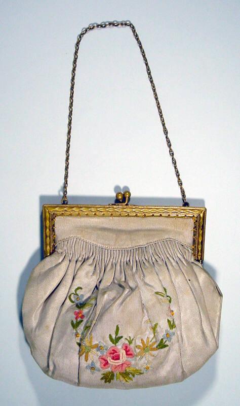 Grey Silk Evening Bag