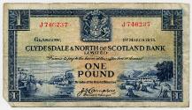 One-pound Note (Clydesdale and North of Scotland)