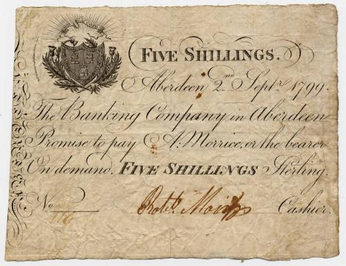 Five-shilling Note (Banking Company in Aberdeen)