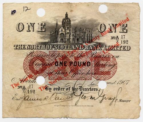 One-pound Note (North of Scotland & Town & County Bank)