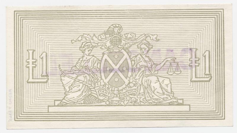 Trial Reverse for One-pound Note (Bank of Scotland)