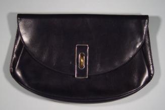 Black leather clutch bag