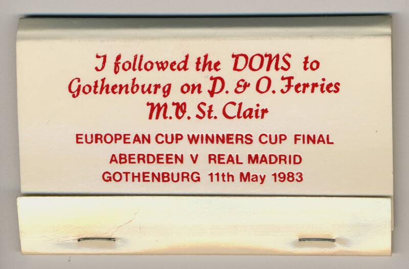 P & O Scottish Ferries book of matches issued to commemorate St Clair's voyage to Gothenburg fo…