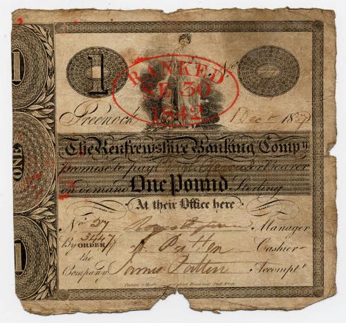One-pound Note (Renfrewshire)
