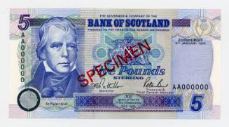 Five-pound Note (Specimen: Bank of Scotland)