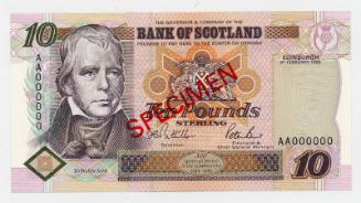 Ten-Pound Note (Specimen: Bank of Scotland)