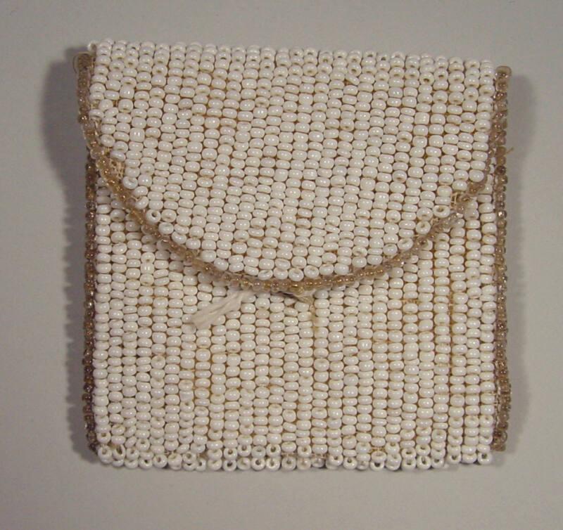 White And Silver Beadwork Purse