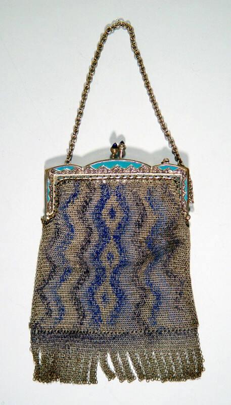 Blue Zig-Zag Mesh Purse