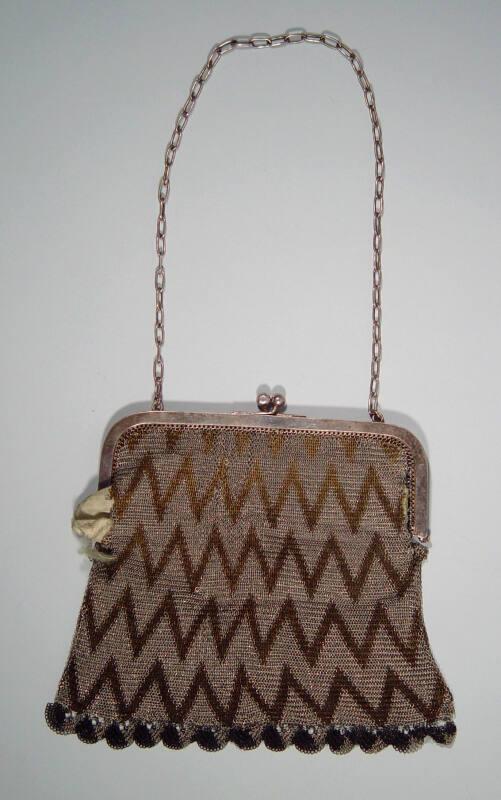 Bronze Zig-Zag Mesh Purse