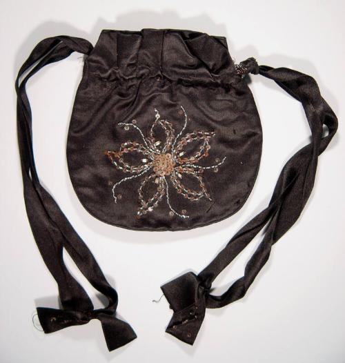 Black Drawstring Reticule