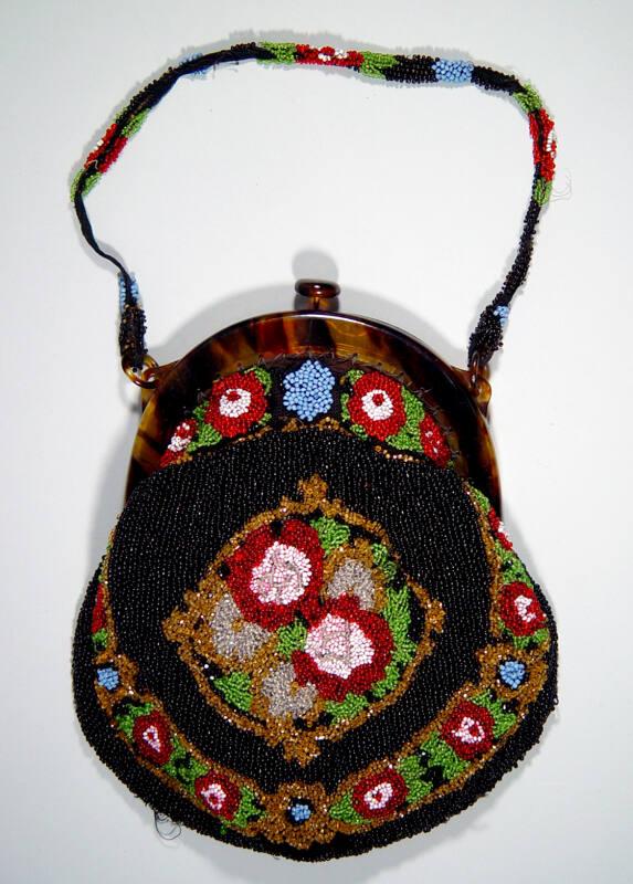 Beadwork Bag with Tortoiseshell Mount