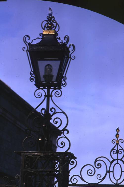 Detail of Lamp on Gate at Robert Gordon's College