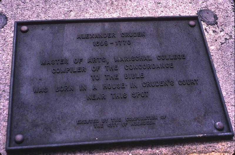 Plaque to Alexander Cruden