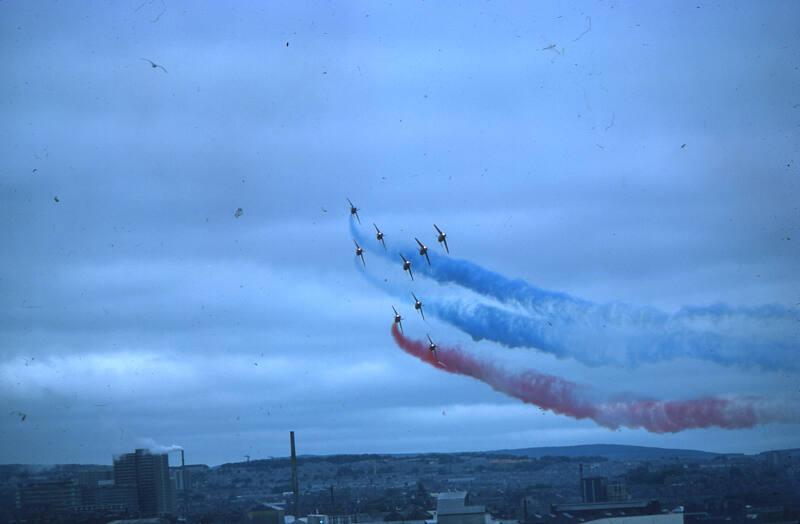 Red Arrows Aerobatic Display Team Over Aberdeen