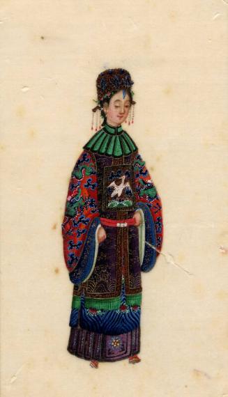 Lady In A Hat And Robe With Bird On Front by unknown artist