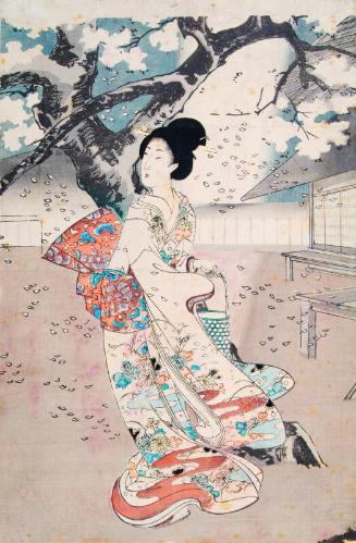 A Japanese Lady - Part Of A Triptych by unknown artist