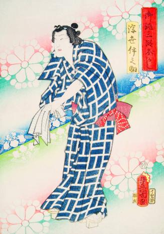 Actor In Blue And White Patterned Robe by Toyoknui Ii
