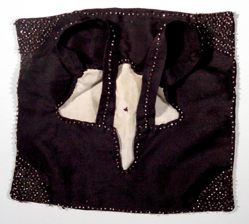 Black Silk Reticule with Cut Steel Beads