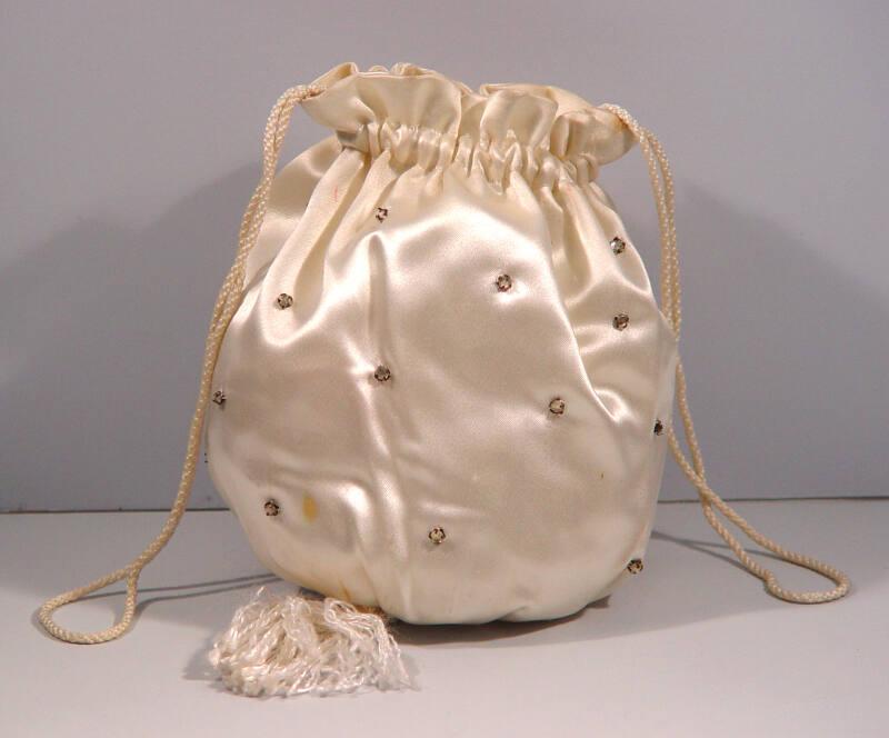 Ivory Satin Evening Bag