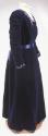 Deep Navy Blue Velvet Dress with Embroidered Detail