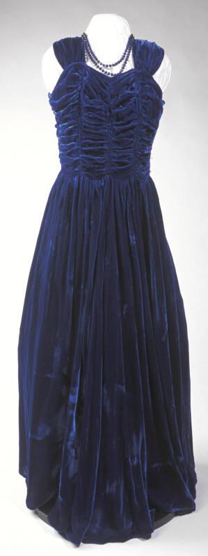 Blue Velvet Dress