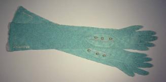 Long Lace Turquoise Gloves