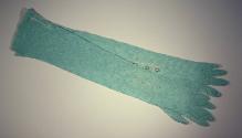 Long Lace Turquoise Gloves