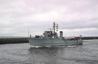 minesweeper HMS Burnaston in Aberdeen harbour