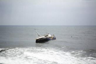 unidentified trawler (LH222) aground 