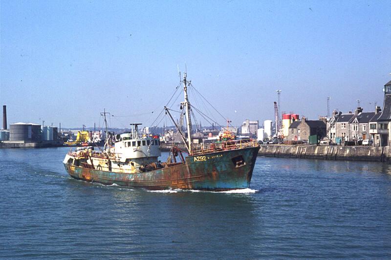 colour slide showing the trawler Glenisla in Aberdeen harbour – Works ...