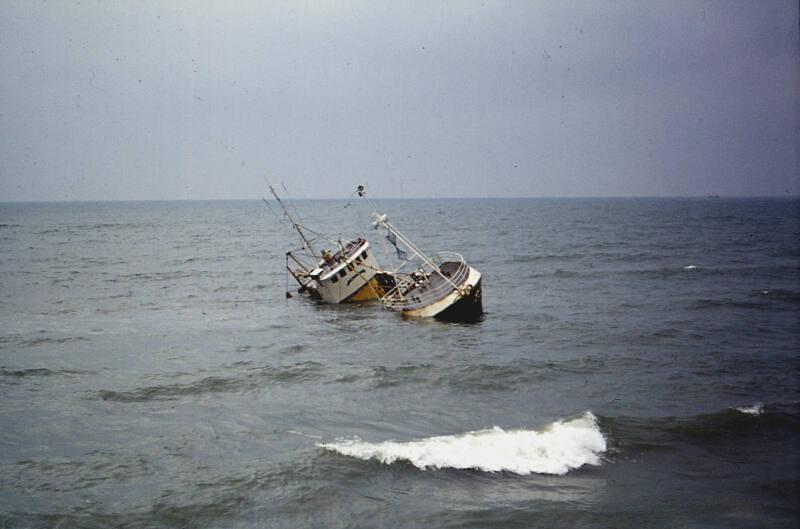 unidentified trawler aground