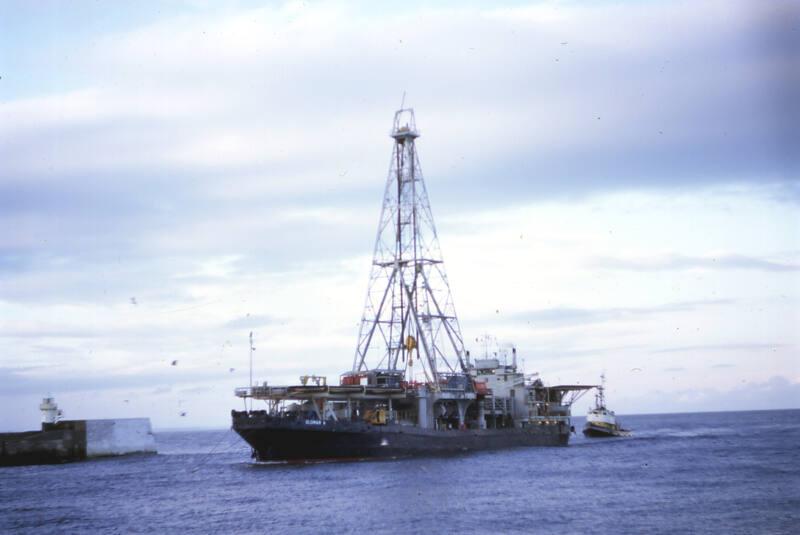 drillship Glomar V in Aberdeen harbour