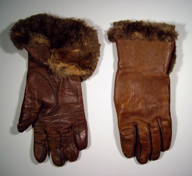 Ladies Leather And Fur Gloves