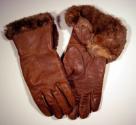 Ladies Leather And Fur Gloves
