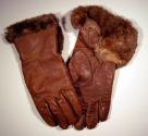 Ladies Leather And Fur Gloves