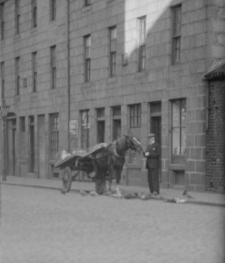 Man With Horse And Cart-Glass Negative